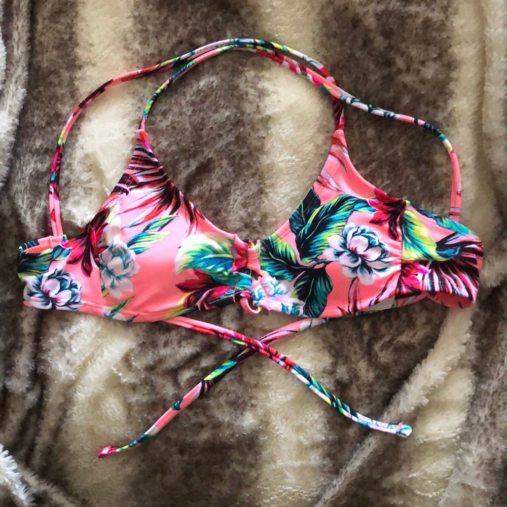 Adorable tropical floral swim suit top